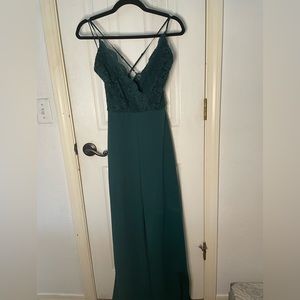 Adorable green jumpsuit! Perfect for weddings! NWOT